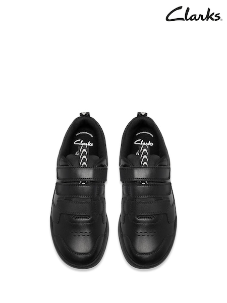 Black - Clarks Standard Fit Leather Laser Play Trainers