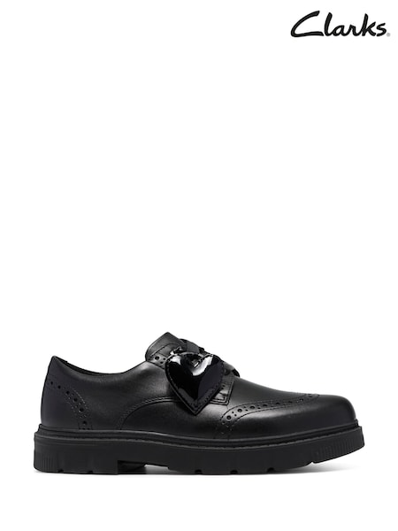Black - Clarks Lorcam Lace Leather Brogue Shoes