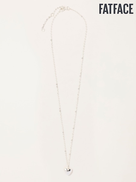 Silver - Fatface Sterling Silver Heart Necklace