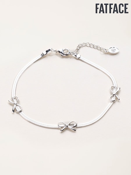 Silver Tone - Fatface Bow Bracelet