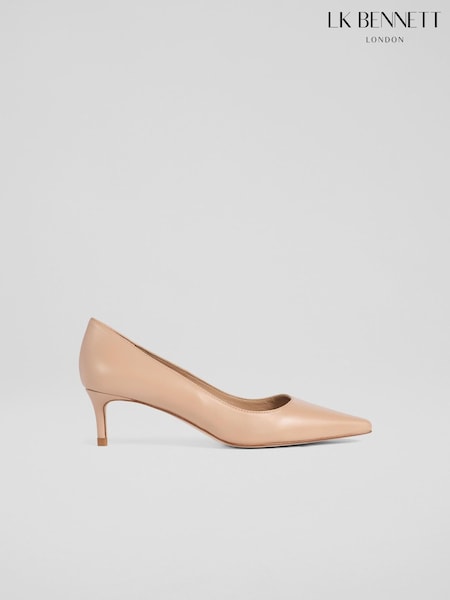 LK Bennett Natural New Ava Plain Nappa Leather Low Heel Courts (Y37558) | HK$2,046