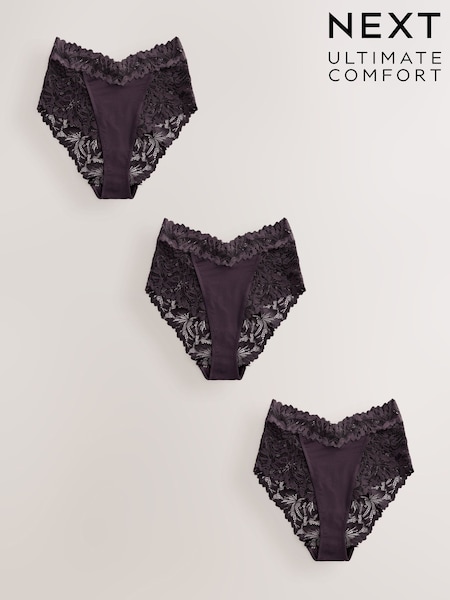 Choklad Brun - Ultimate Comfort spetsbyxor 3 förpackning