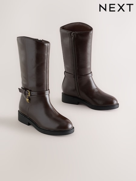 Marrón chocolate - Botas altas de montar hasta la rodilla