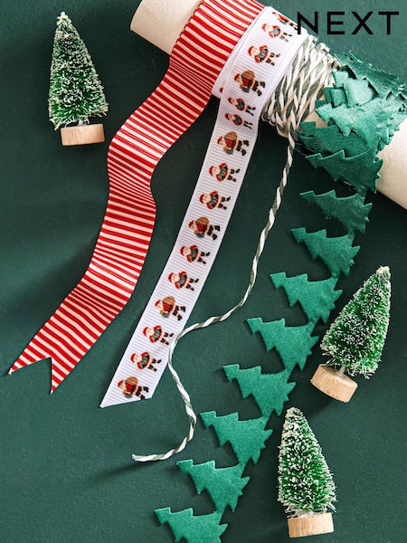 Christmas Wrap Gift Ribbon Accessory Pack