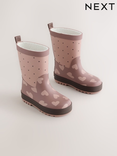 Mocha Brown Hearts - Wellies