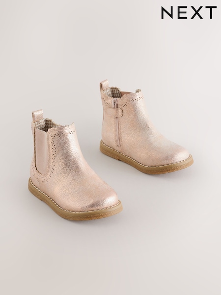 Schimmerndes Pink - Chelsea-Stiefeletten