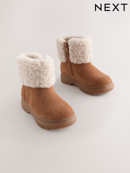 Tan Brown - Borg Trim Boots