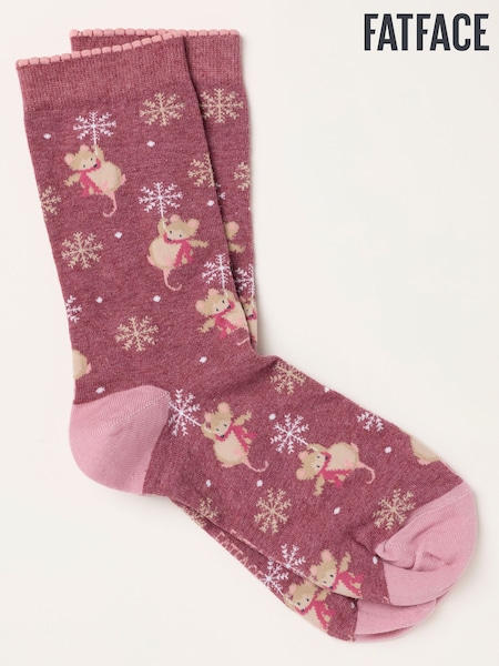 Rose baie - Fatface Christmas Mouse Socks