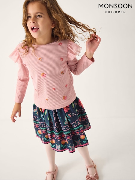 Monsoon Floral Tulle Top & Skirt Set (Y38004) | ‏191‏₪ - ‏216‏ ₪