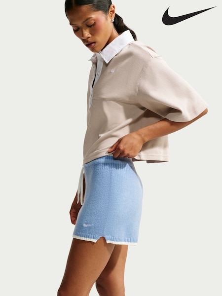 Work Blue - Nike Sportswear Chill Knit Mid Rise Shorts