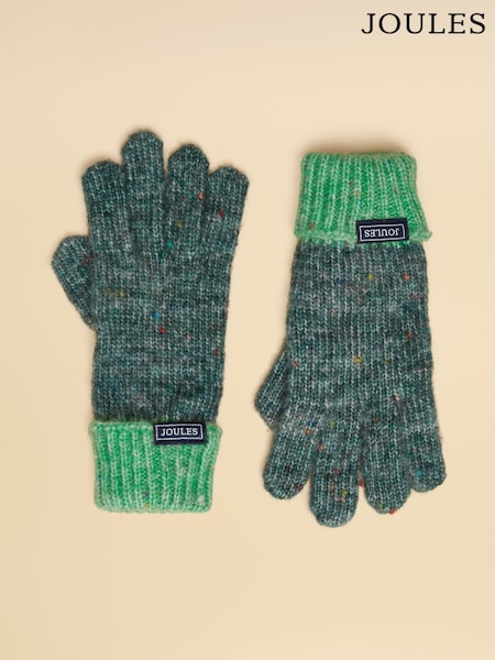 Green - Joules Colourblock Gloves