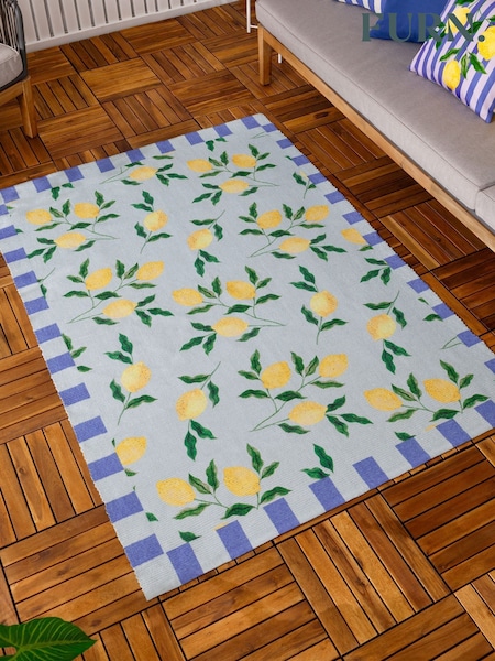 Furn Blue Lemon Printed Indoor/Outdoor Rug (Y38482) | €71