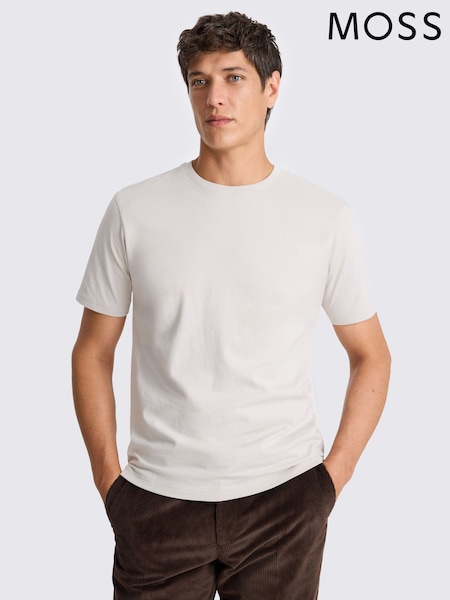 MOSS Natural Crew Neck T-Shirt (Y38518) | ₪101