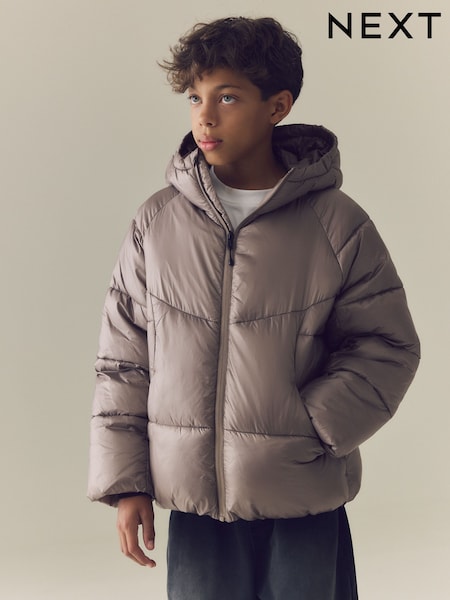 Grey - Shower Resistant Padded Coat (3-16yrs)