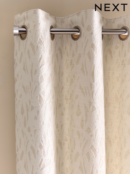 Cosy Leaf Jacquard Eyelet Curtains