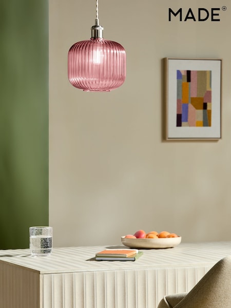 Made.com Briz Ribbed Glass Easy Fit Light Shade