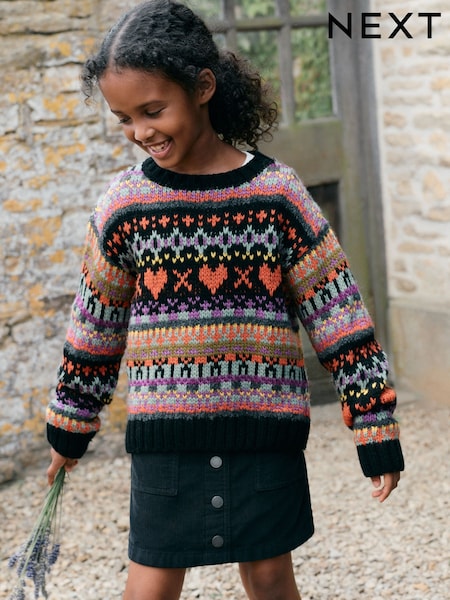 Black Multi - Fairisle Jumper (3-16yrs)