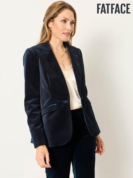 Bleu de sarcelle - Fatface Maggie Velvet Blazer
