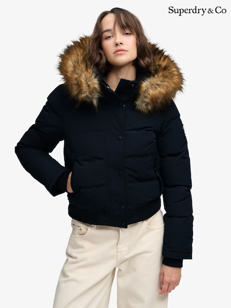 Tamsiai mėlyna - „Superdry Everest“ gobtuvo bomberinė striukė