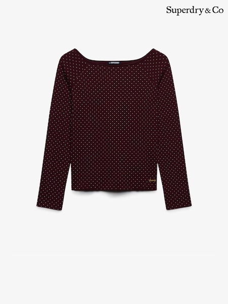 Red - Superdry Bardot Off Shoulder Top