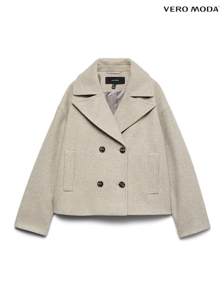 VERO MODA Natural Short Double Breasted Jacket (Y39012) | AED262