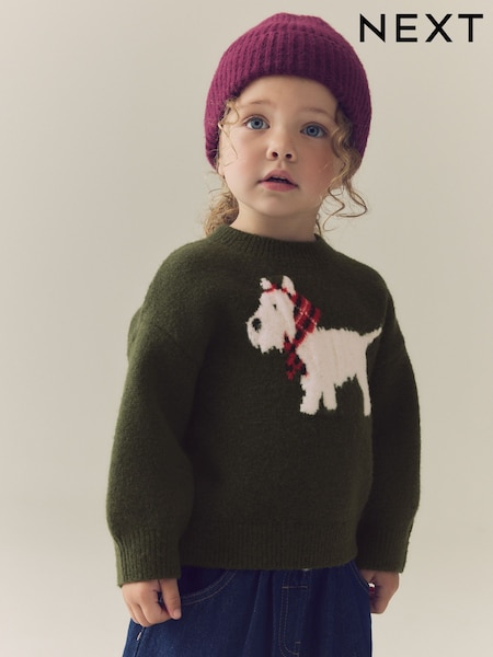 Green Scotty Dog - Boxy Jumper (3mths-7yrs)