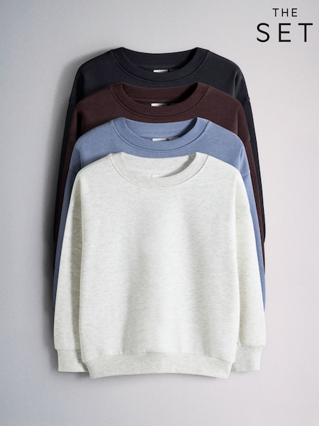 Navy/Grey - The Set 4 Pack Regular Crew Sweatshirts