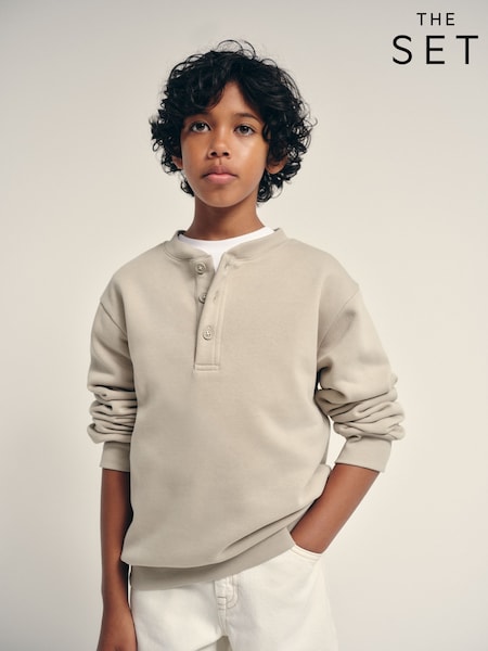 Gris - The Set 3 Pack Sweat Henley Tops