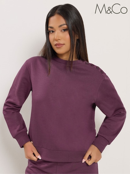M&Co Petite Button Detail Sweat Top (Y39561) | HK$288