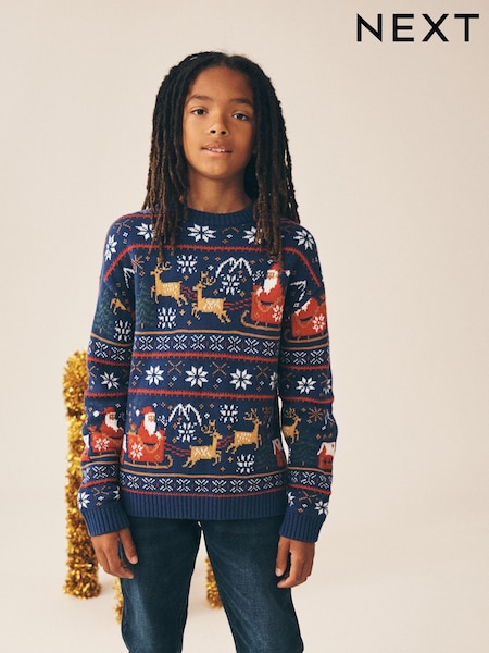 Navy - Christmas Jumper (3mths-16yrs)