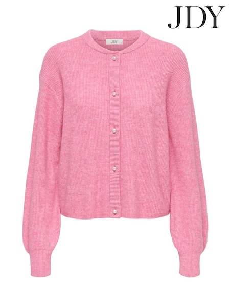 JDY Pink Long Sleeve Cardigan With Pearl Button (Y39772) | SGD 58