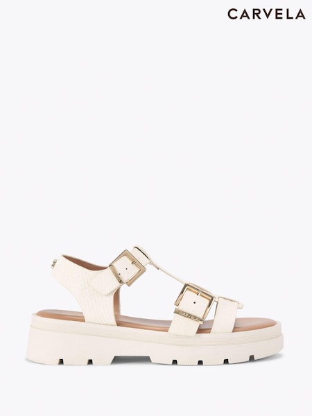 Carvela White Bormio Sandals (Y39873) | AED809
