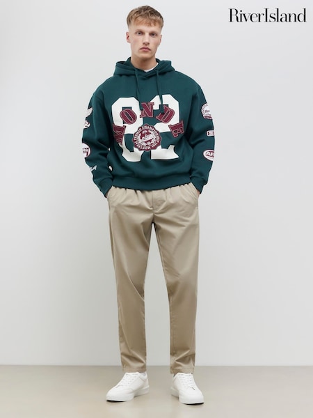 River Island Natural Straight Leg Elasticated Waist Trousers (Y39929) | AED210