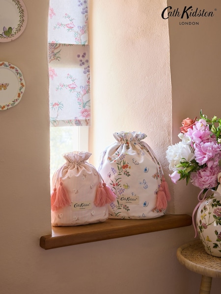 Cath Kidston Set Of 2 Tassle Storage Bags