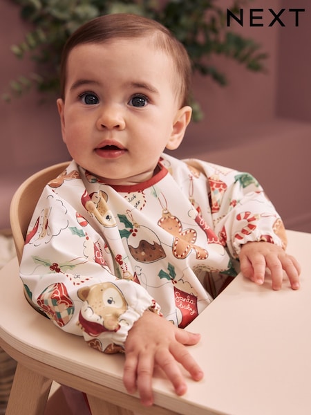 Christmas Character Bauble - Weaning And Feeding Sleeved Bib