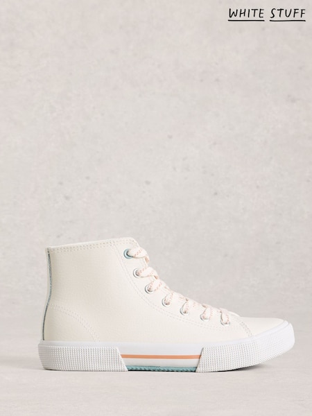 White Stuff White Pippa Leather Hi-Top Trainers (Y40241) | AED320