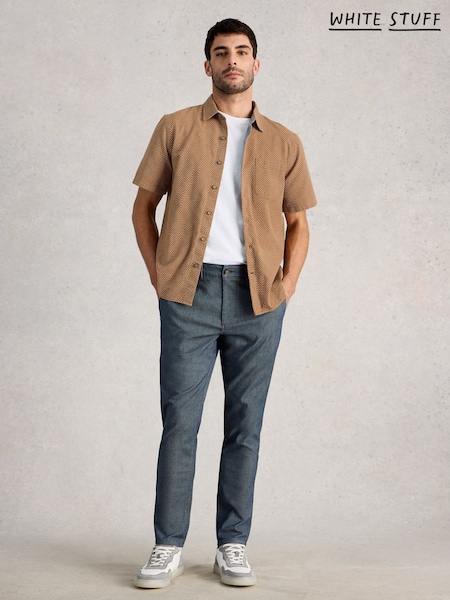 White Stuff Brown Tile Stitch Ss Shirt (Y40245) | €79