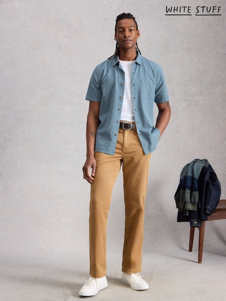 White Stuff Blue Tile Stitch Ss Shirt (Y40262) | €79