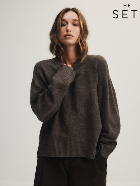Cream/Taupe Brown/Chocolate Brown - The Set 3 Pack Crew Neck Jumpers