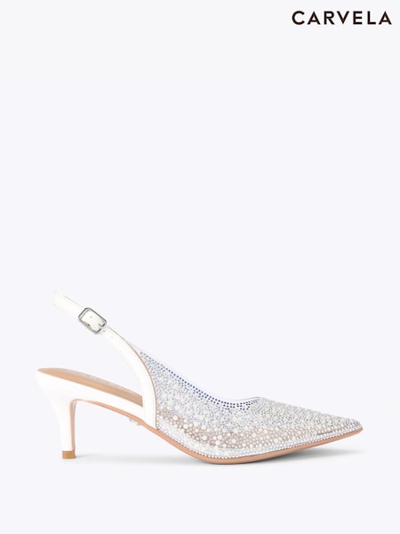 Carvela Chalk White Positano Sling Low Shoes (Y40400) | $371
