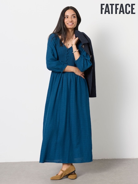 Blue - Fatface Midi Dress