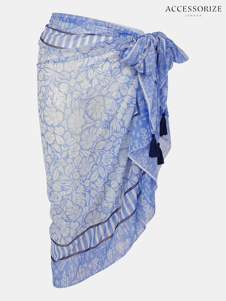 Accessorize Blue Floral Print Sarong (Y40536) | SGD 52
