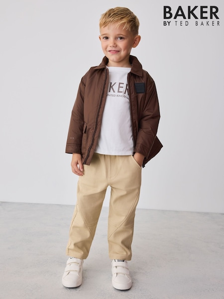 Qəhvəyi - Baker By Ted Baker 3 Piece Jacket, T-shirt And Tapered Trousers Set