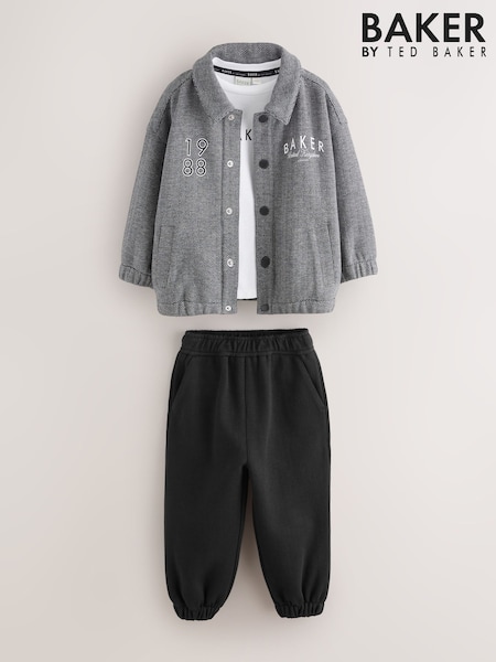 Srpskohrvatski / srpskohrvatski - Baker By Ted Baker 3 Piece Textured Jacket, T-shirt And Joggers Set