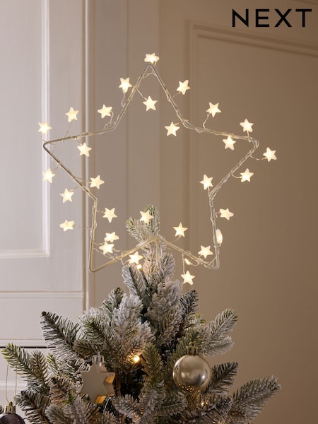 Frosty Star Lit Tree Topper