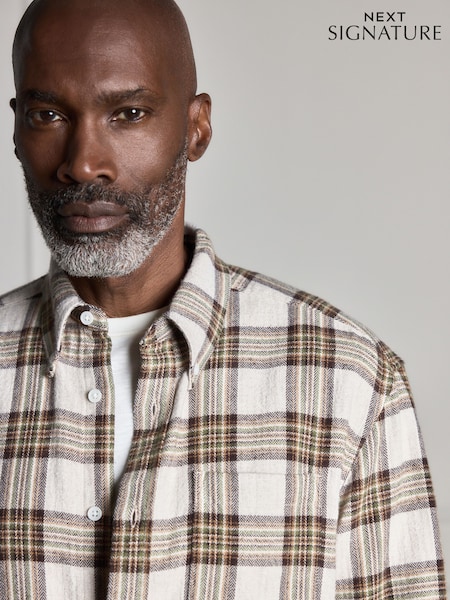 Ecru - Regular Signature Long Sleeve Check Shirt