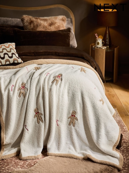 Gingerbread Cosy Fleece Throw