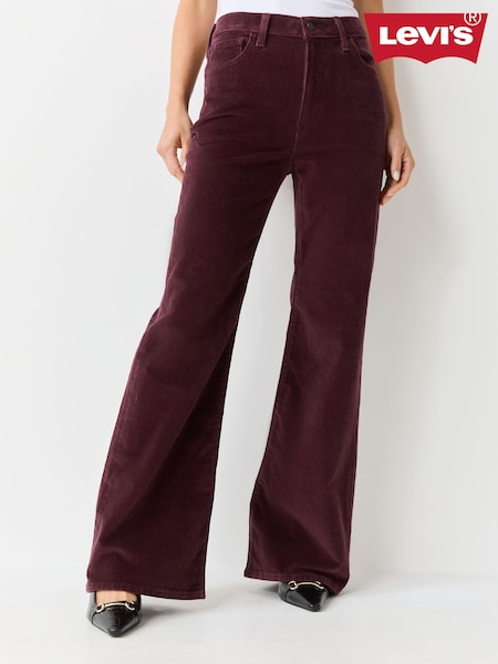 Brown - Levi's® Ribcage High-rise Flare Twill Trousers