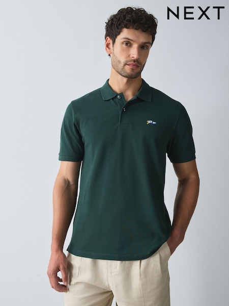 Green Ivy - Regular Fit Embroidered Pique Polo Shirt