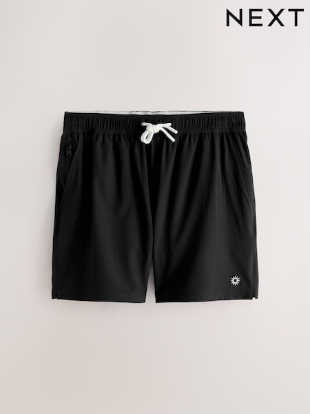 Қара - Regular Motion-flex Swim Shorts With Trunk Lining